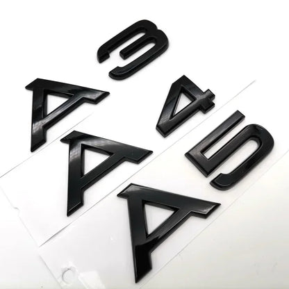 3D ABS Chrome Black Rear Trunk Emblem Badge Sticker Decals For A1 A3 A4 A5 A6 A7 A8 Q2 Q3 Q5 Q7 Q8 TT Car Accessories