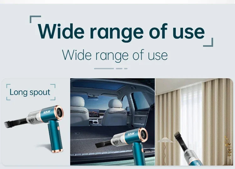 SZUK Portable Car Vacuum Cleaner 165000Pa Powerful Wireless Vacuum Cleaner Strong Suction Handheld Mini Vacuum Cleaner for Car