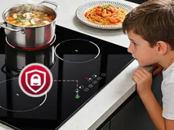 6000W Built-in Ceramic Hob, 4 Zone Induction Cooktop with Touch Control, 9 Power Levels, Timer & Child Lock, 60cm Black Glass