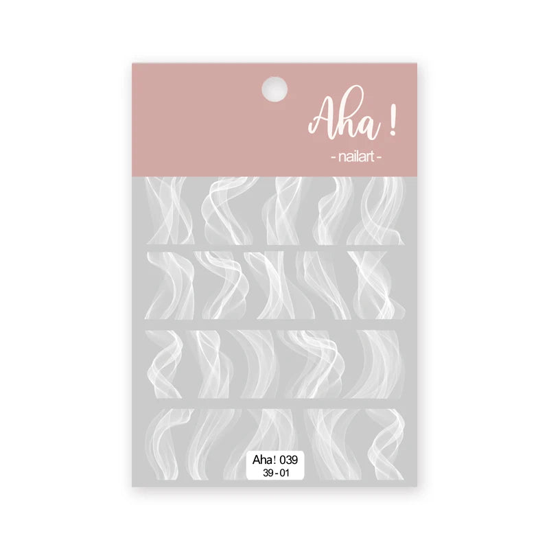 White Bloom Translucent Hollow Butterfly Heart Nail Sticker Press on Nails Decals Hollow Heart Star Moon Shape Sticker Sliders