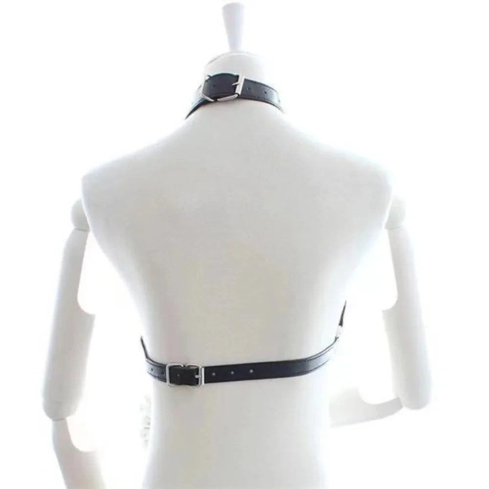 Gothic Fetish PU Leather Body Harness for Women BDSM Bondage Restraint Straps Erotic Lingerie Adult Costume Accessory