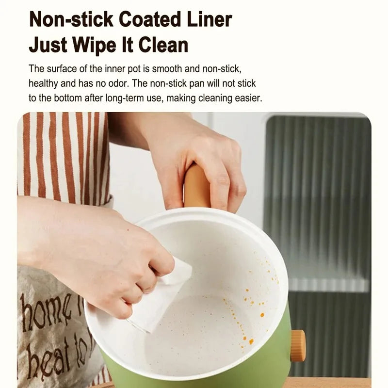 1.8L Mini Portable Electric Rice Cooker Non-Stick Inner Pot Multifunctional Rice Cooker Auto Keep Warm, Compact Space Saving Multi Cooking Pot for Rice Porridge Soup Noodles, Household Dorm Office Travel Kitchen Appliance for