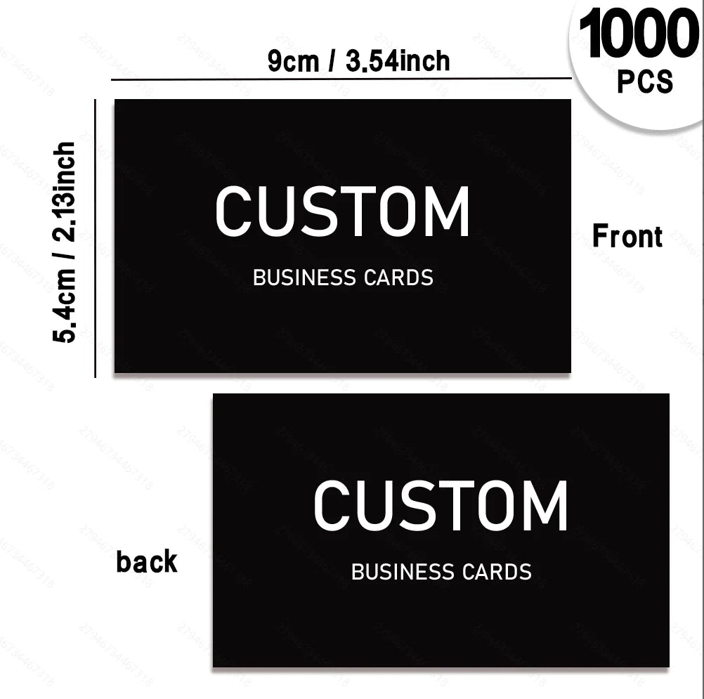 200/500/1000pcs Customizable Cards, Personalized Business Cards with Acrylic Storage Box, Matte Film Thank You Invitations