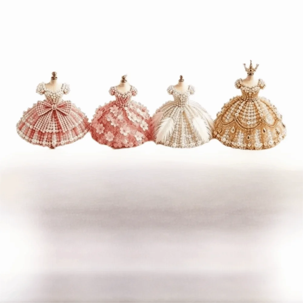 3D Design Beaded Dress Kit Cute Design Tiny Beads Bead Craft Kit Creative Craft Dress Shape Bead Weaving Kit Gift Giving