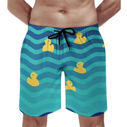 Summer New 3D Printed Cute Animal Yellow Duck Beach Shorts For Men Kid Funny Streetwear Swimming Trunks Fashion Cool Short Pants