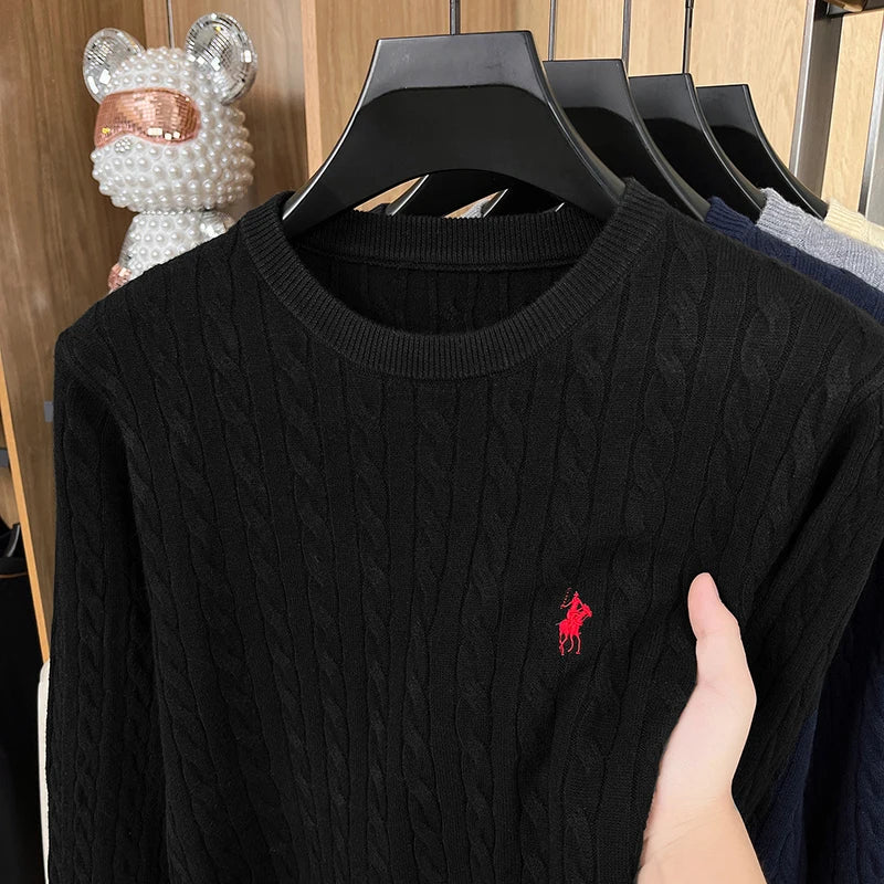 Designer Brand Pony Embroidery Fashion Sweater Men's Classic Paul Fashion Jacquard Autumn/Winter Round Neck Warm Knitted Pullove