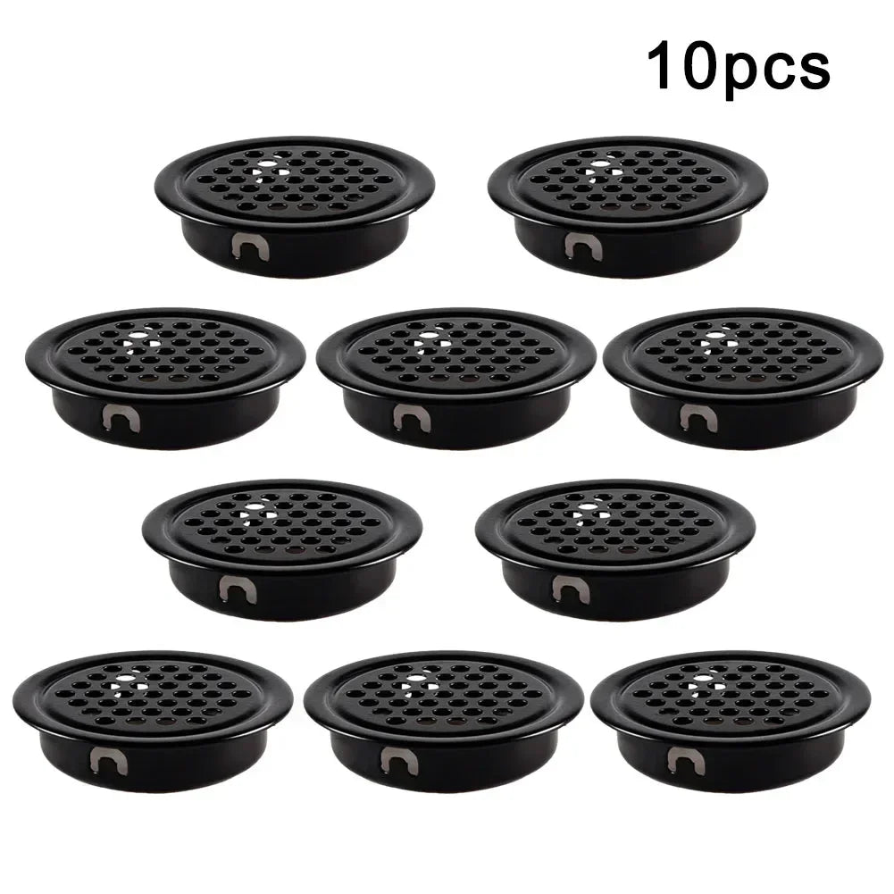10 Pcs Cabinet Air Vent Grill Cover Metal Cupboard Round Ducting Ventilation 19-53mm For Home Decoration Hardware Accessories