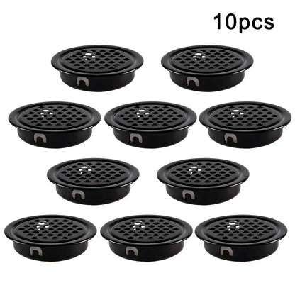 10 Pcs Cabinet Air Vent Grill Cover Metal Cupboard Round Ducting Ventilation 19-53mm For Home Decoration Hardware Accessories