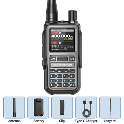 Baofeng UV-5R Mini Walkie Talkie Bluetooth Programming Wireless Copy Frequency Full Band 999CH AM FM Type-C Long Range Ham Radio