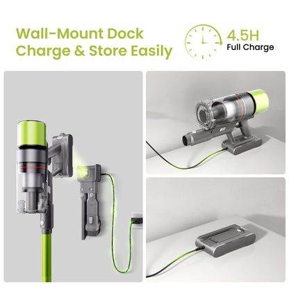 SmartAI V6 80Mins Cordless Vacuum Cleaner 65KPA 650W Powerful Suction Vacuum, 24000mAh Big Battery Vacuum Cleaner
