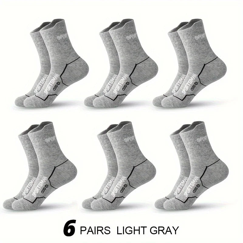 6 Pairs Socks Men's Short Socks Sweat Absorbent and Odorous Basketball Socks Running Sports Socks Breathable Mesh Men's Socks