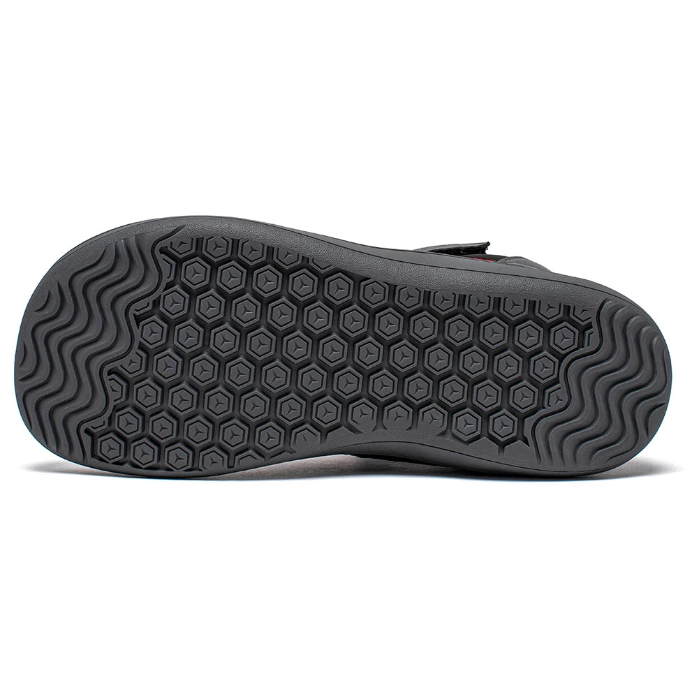 HOBIBEAR Kids Mid-Barefoot Shoes Big/Kid Wide Toe Box Zero Drop Artificial Leather Hook-Loop Outdoor Boots
