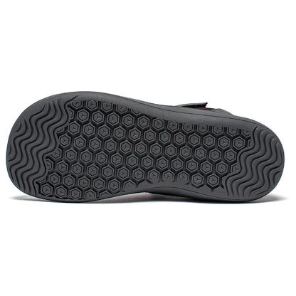 HOBIBEAR Kids Mid-Barefoot Shoes Big/Kid Wide Toe Box Zero Drop Artificial Leather Hook-Loop Outdoor Boots