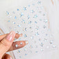 3D Bronzing Laser Silver Irregular Star Nail Decals Metallic Effect Silver Pentagram Nail Decals Adhesive Nail Art Star Stickers
