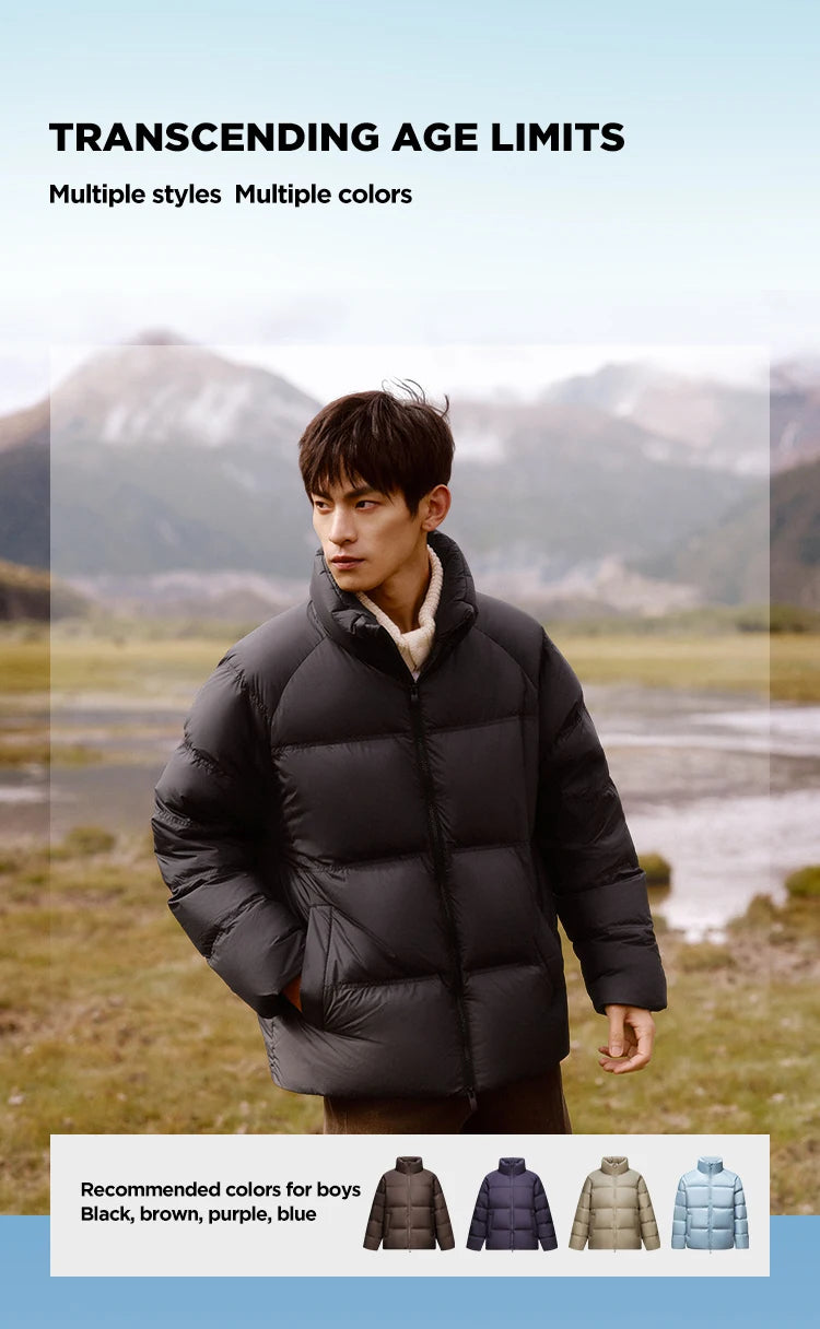 Semir Down Jacket Men Women 2026 Winter New Light Short Coat Three-Proof Thermal Puffer Coat Couple Top Trendy Down Jacket