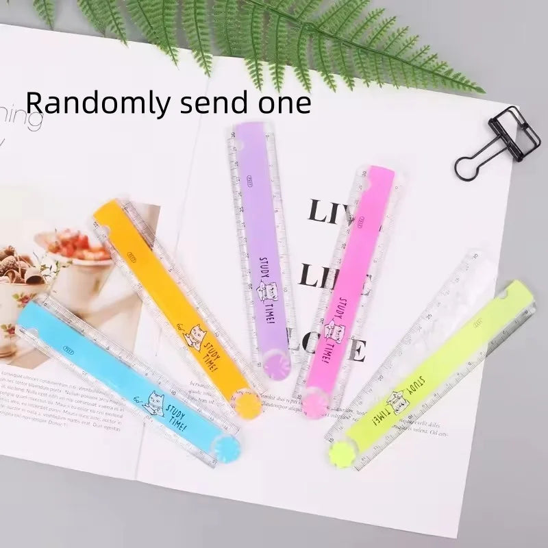 30cm Each One Color Folding Diy Drawing Ruler Students Do Exercises Office Drawings And Measuring Tapes