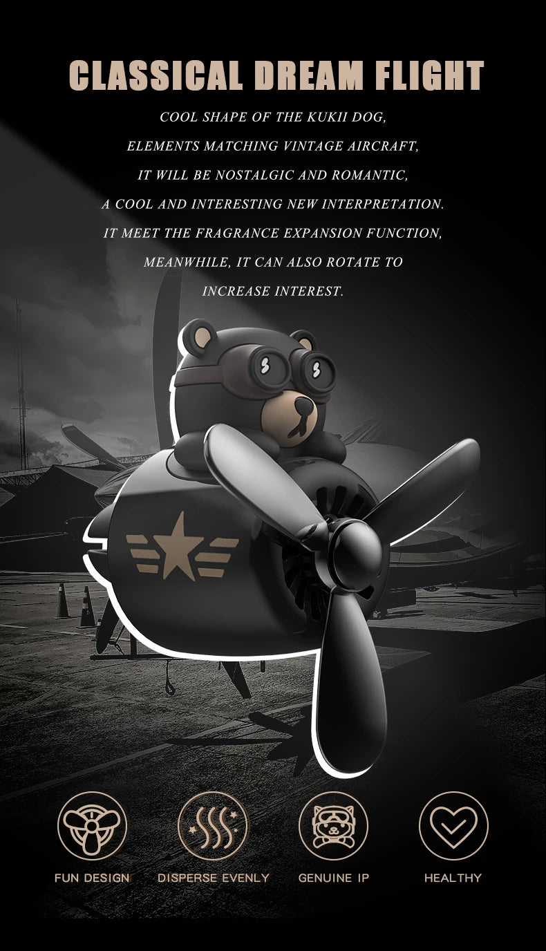Bear pilot car air freshener flavor dog vent perfume diffuser fragrance scent  auto deroration acccessories aromatherapy auto