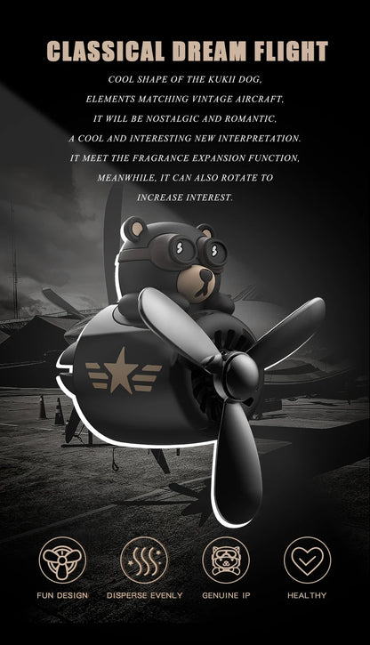 Bear pilot car air freshener flavor dog vent perfume diffuser fragrance scent  auto deroration acccessories aromatherapy auto