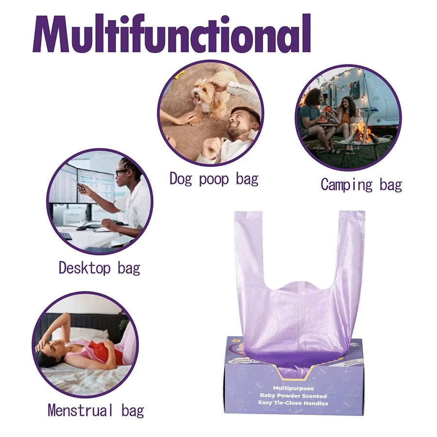 Portable Nappy Bags Disposable Scented Leak-proof Odor Removing Garbage Bag for Feminine Products Diaper Disposal Pet Waste Bags