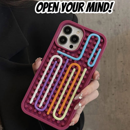 Funny Stuff DIY Brain-training Toys Phone Case for iPhone 12 13 14 15 16 Pro Max Soft Silicone Reliver Stress Creative Cover