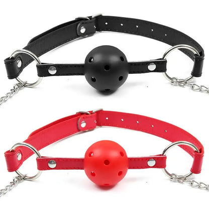 Erotic Toy PU Leather Mouth Gag Ball Oral Sex With Chain Clip Breast Nipple Clamps Bondage Harness Sex Toys Adult Games