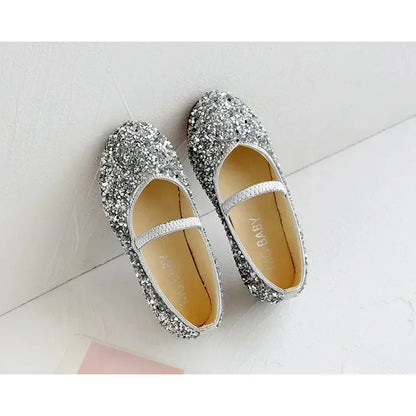 2025 Spring 1 to 12 years old girls dress shoes Beauty Pointed Toe Teen Girl Leather Shoes Bling Princess Wedding Shoes