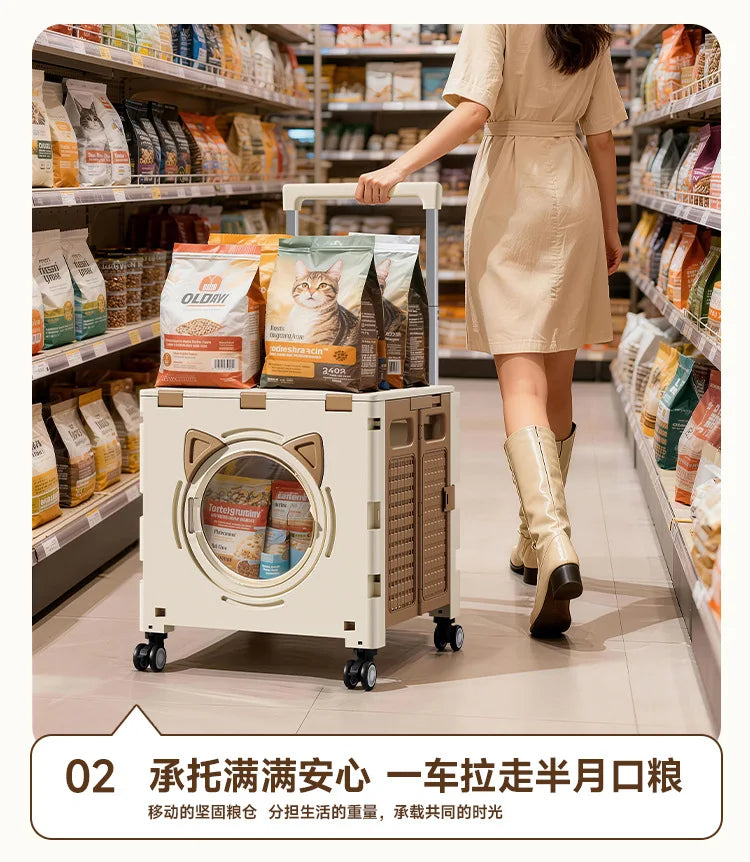 Pet outdoor pet travel trolley cat dog trolley folding shopping cart supermarket household