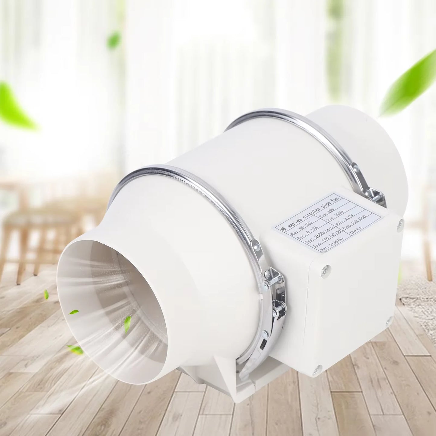 220V Silent Duct Exhaust Fan 2600RPM for Kitchen Bathroom Toilet Ventilation Pipe Extractor HF100 HF150 HF200 Models