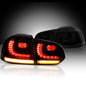 08-14 Golf MK6 Hatchback VLAND LED Tail Lights E-Mark w/ Amber Sequential Turn Signal Rear Lamps Assembly Set of 2