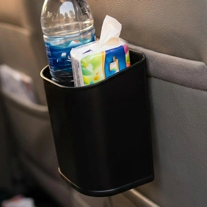 1/2pcs Car Multifunctional Cup Holder Trash Bin Door Seat Back Mount Black Plastic Organizer Auto Storage Box Accessories