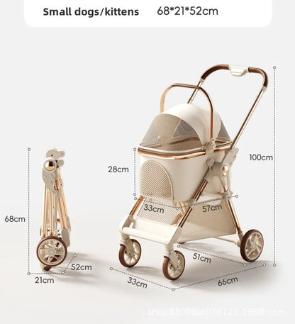 Pet Stroller Lightweight Foldable Portable Detachable Carrier Small Dogs Cats Walking Cart Dog Stroller Pettroller Dog Trolley