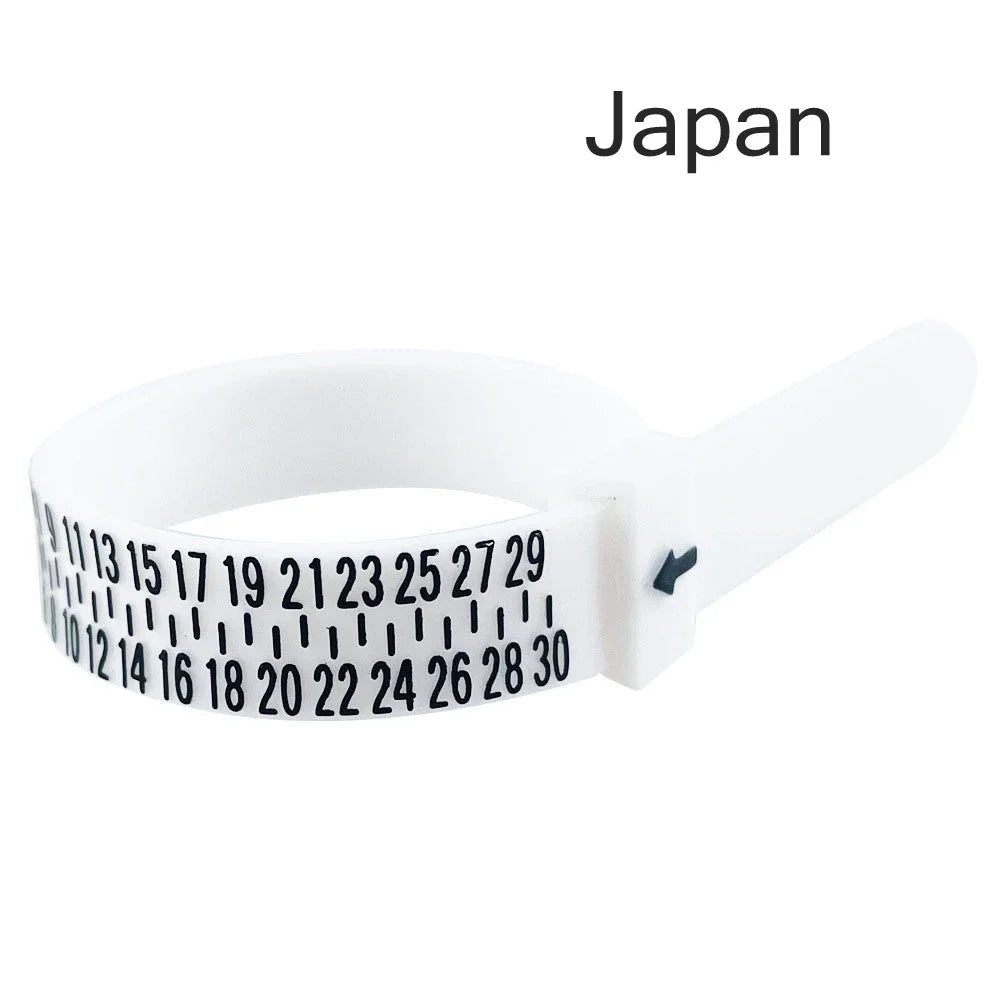 UK/US/EU/HK/JP Ring Sizer Finger Circumference Size Measurement Belt Measuring Reusable Finger Size Gauge Jewelry Sizing Tool