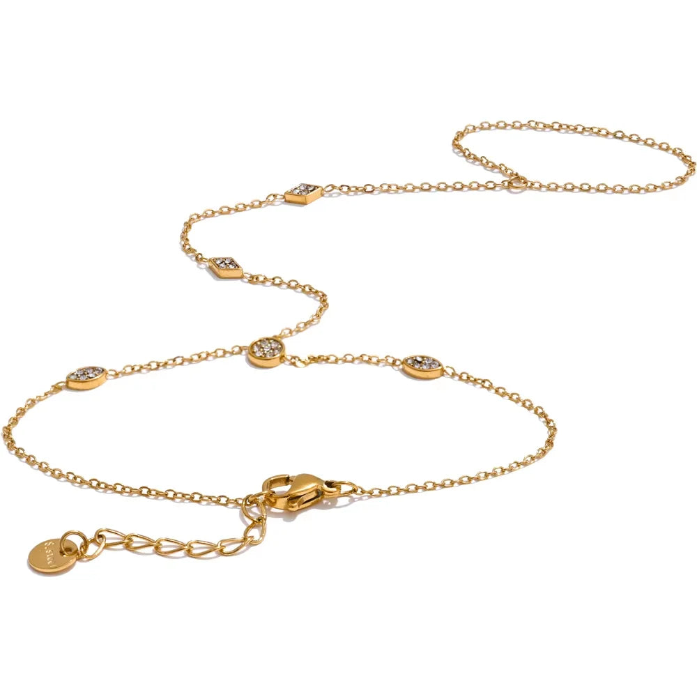 Yhpup Trendy Stainless Steel Zircon Beads Back of Hand Chain Finger Bracelet Fashion Chic Sexy Jewelry Waterproof Wholesale Gift