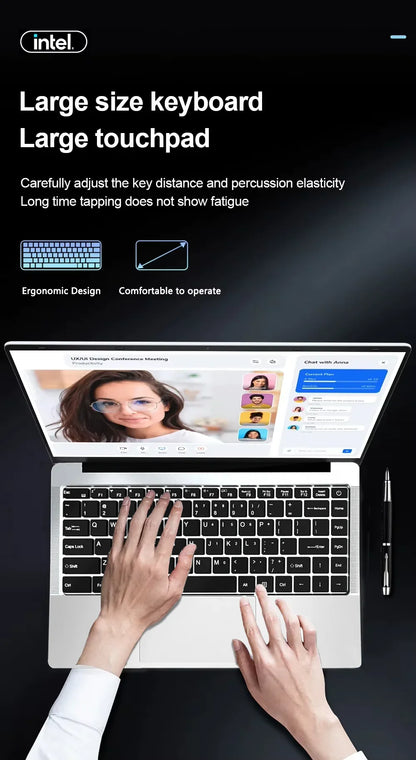 2026 Portable Windows 11 Pro Laptops Intel Core I7 8650U 16GB RAM 1TB SSD Office Gamer Study Notebook Computer PC