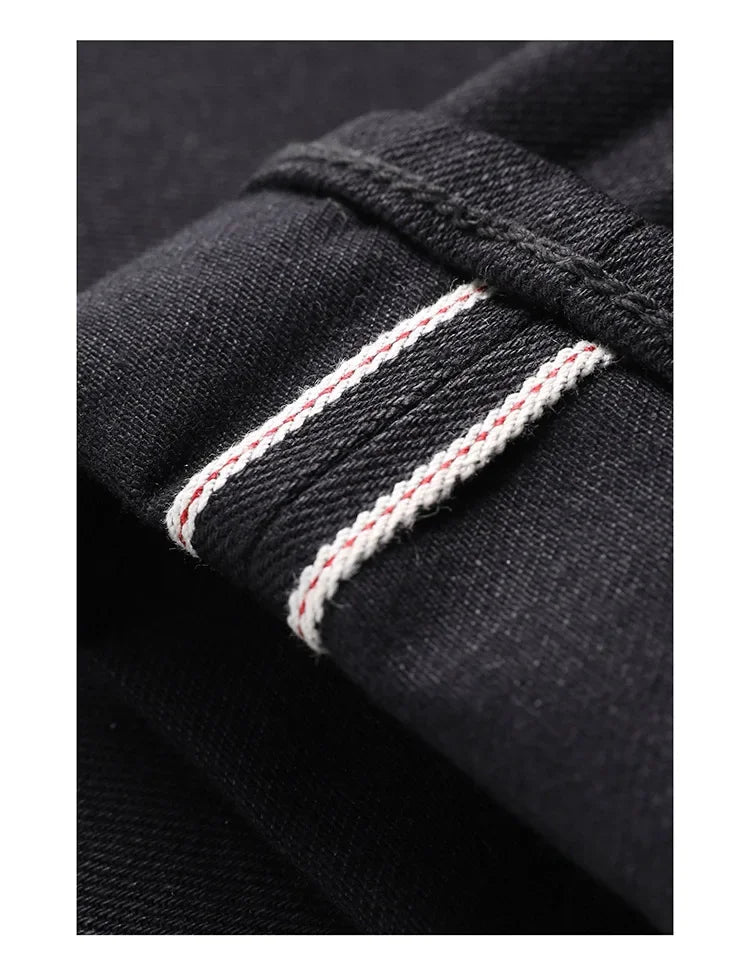 Red Tornado Black Men's Jeans Relaxed Fit 14.5oz Selvedge Denim Officer Trousers