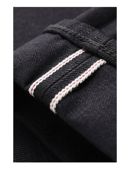 Red Tornado Black Men's Jeans Relaxed Fit 14.5oz Selvedge Denim Officer Trousers