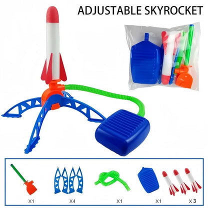 Air Rocket Foot Pump Launcher Outdoor Rocket Impact Flying Soaring Rocket Toy Feet Jumping Sport Puzzle Assemble Toy