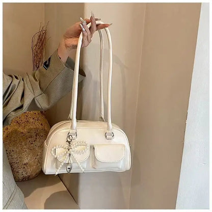 Fashionable Underarm Bow Bag for Women 2024 Korean Edition New Simple Leisure Pillow Bag Trendy Versatile Shoulder Bag