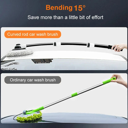 LEIBOO Car Wash Mop Cleaning Brush Telescoping Long Handle Cleaning Mop Retractable Bent Bar Car Wash Brush Auto Accessories Car Cleaning Tools
