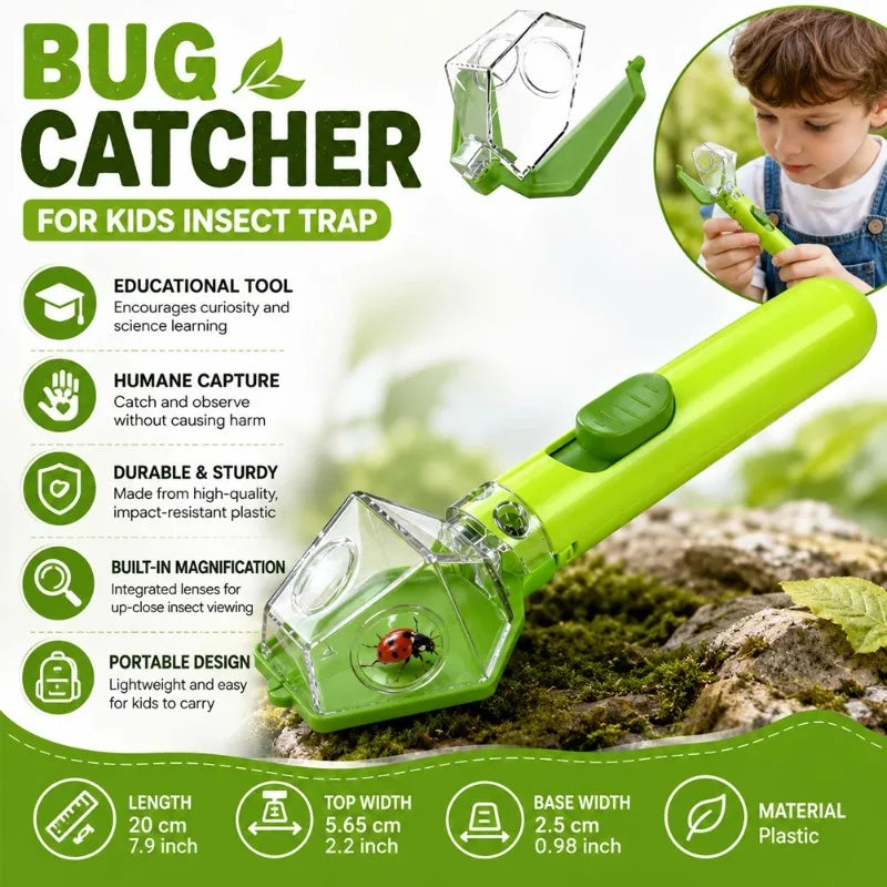Outdoor Bug Catcher and Viewer 6X Observation Magnifier, Safe Backyard Exploration Insect Catcher for Nature Learning