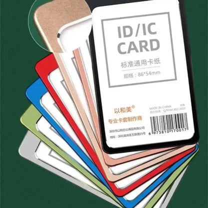 Office Supplies Luxury Metal Material Business Card Holder Credit Id Card Badge Holder With Exquisite Lanyard Custom