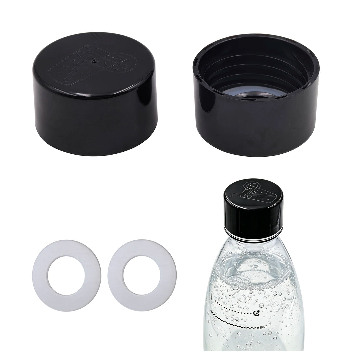 2-Pack Sparkling Water Bottle Cap, Carbonating Bottles Lid, Soda Machine Bottle Caps