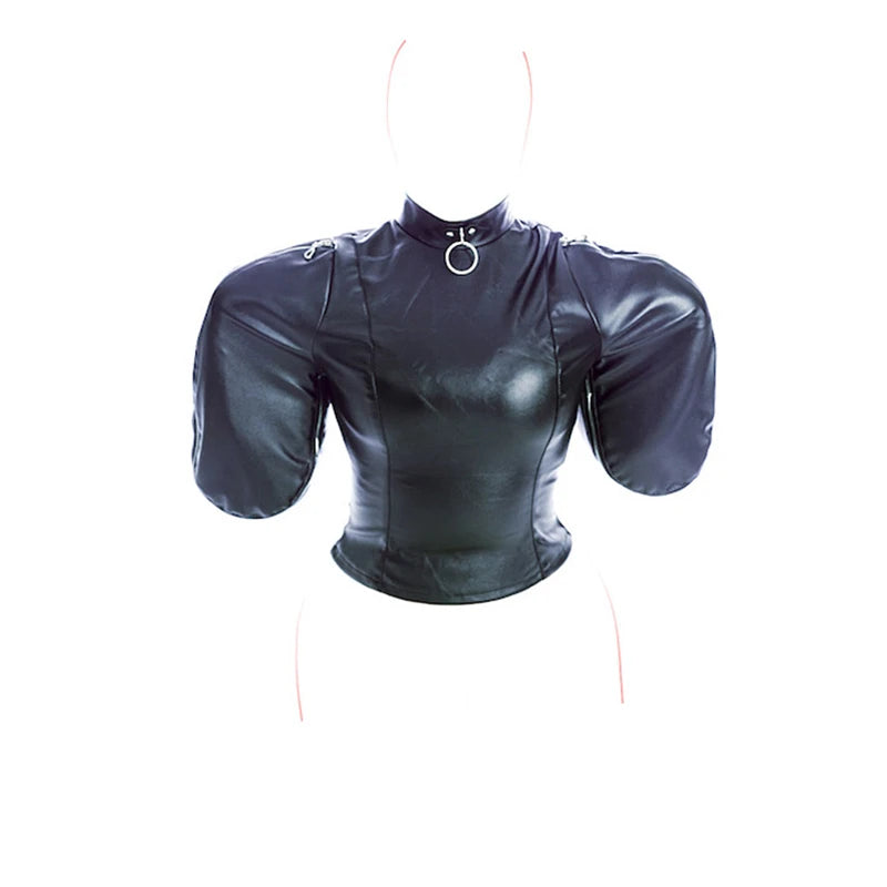Sex Slave Binding Women Sex Toys BDSM Bondage Mummy Restraint Bags,Leather Double Arm Binder Restraint Straitjacket,Sexy Costume