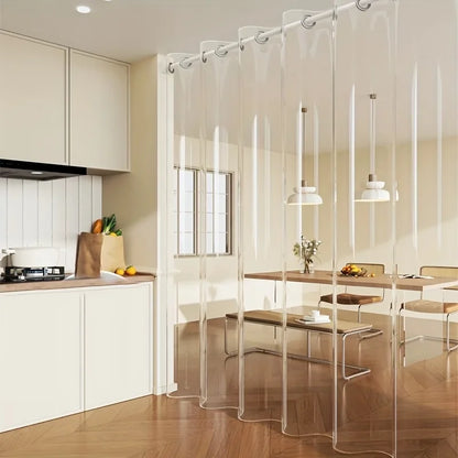 No Punching PVC Door Curtain, Large Hole Transparent,Summer Cool, Kitchen Oil Barrier, Waterproof Mildew-Proof, Clear Strip Door