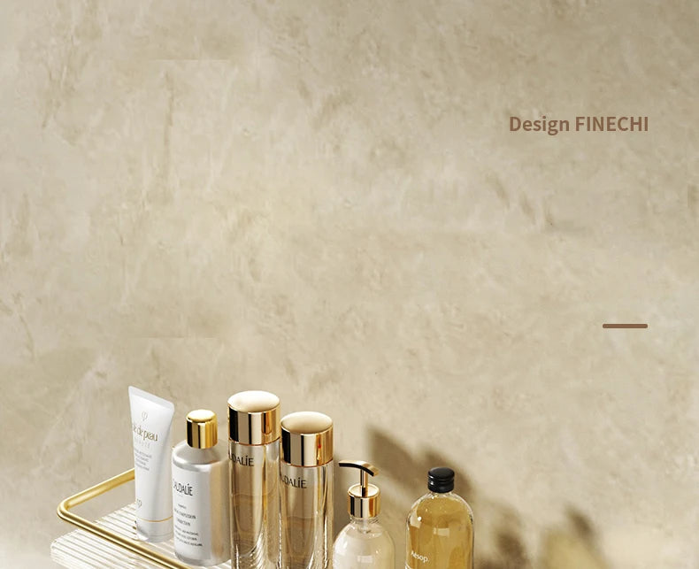 Punch-free Luxury Bathroom Shelf Shelves Wall Mounted Shampoo Cosmetic Storage Rack For Kitchen Holder Square Acrylic Organizer