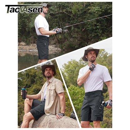 TACVASEN Men's Lightweight Shorts Outdoors Hiking Fishing Short Pants with Multiple Pockets Quick Dry Summer Work Cargo Shorts