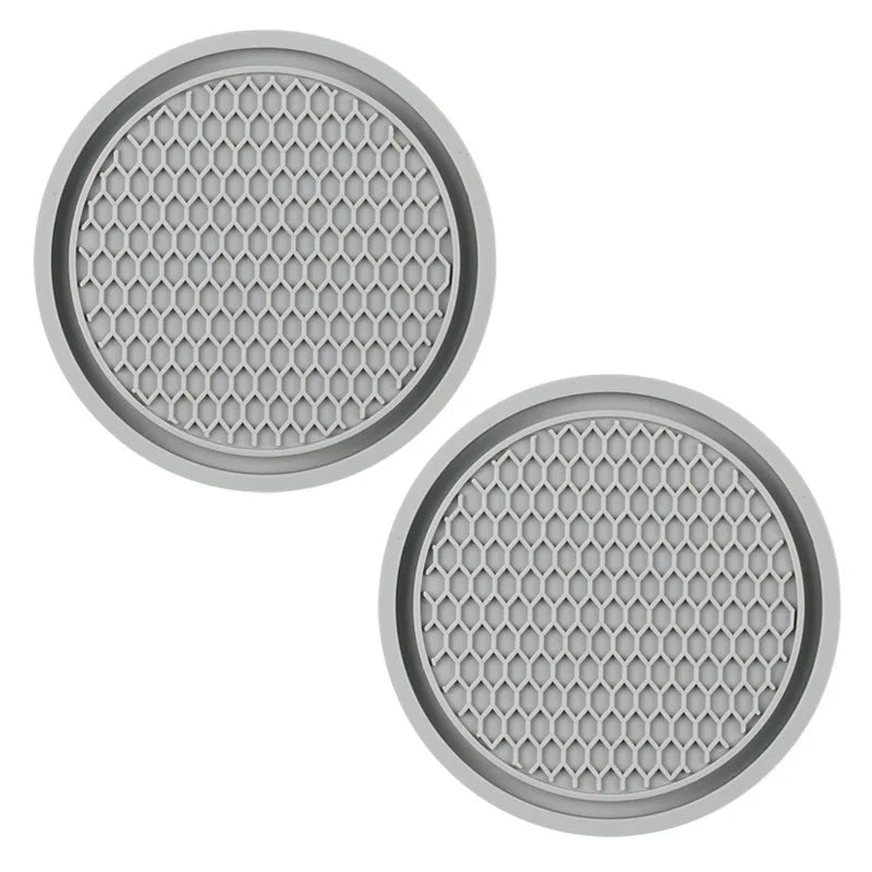 2Pcs Car Bling Rhinestone Cup Holder Drink Pad Interior Decoration Anti-slip Mat Round Durable Coaster Heat Resi Car Accessories