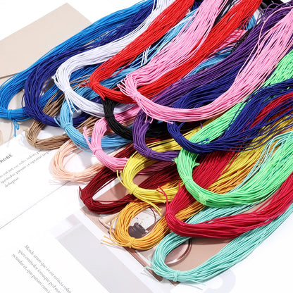 Apx 25 Yards 1mm Fabric Crafting Cords DIY Bracelets Braided Elastic Cord Beading Threads Stretch String for Jewelry Making