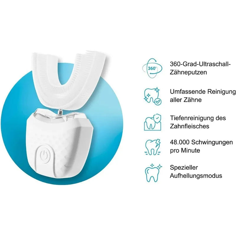 U-shaped Ultrasonic Electric Toothbrush 3 Modes Silicone Automatic Teeth Whitening Oral Care