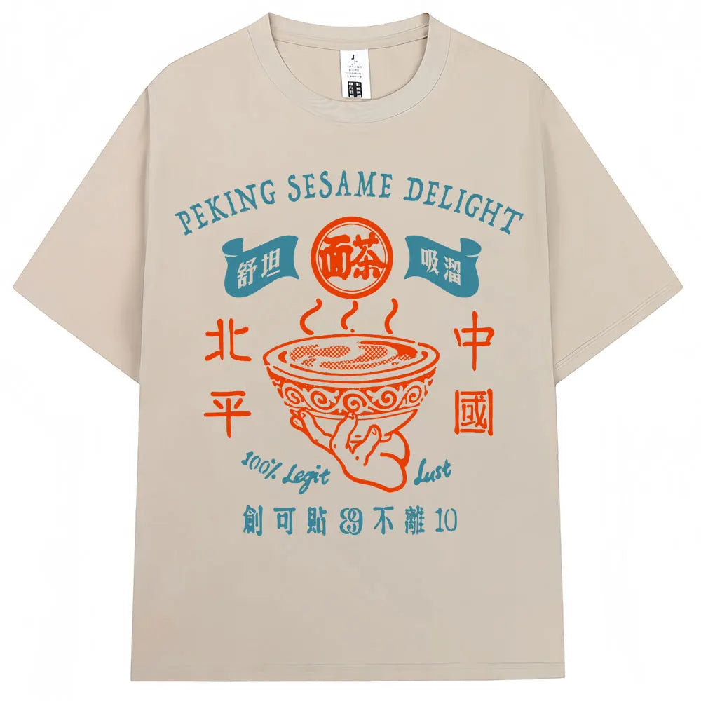 Japanese Style Hokkaido Wave Vintage T-shirt Men Women Harajuku Fashion High Quality T Shirts Oversized Cotton Summer Tee Shirt